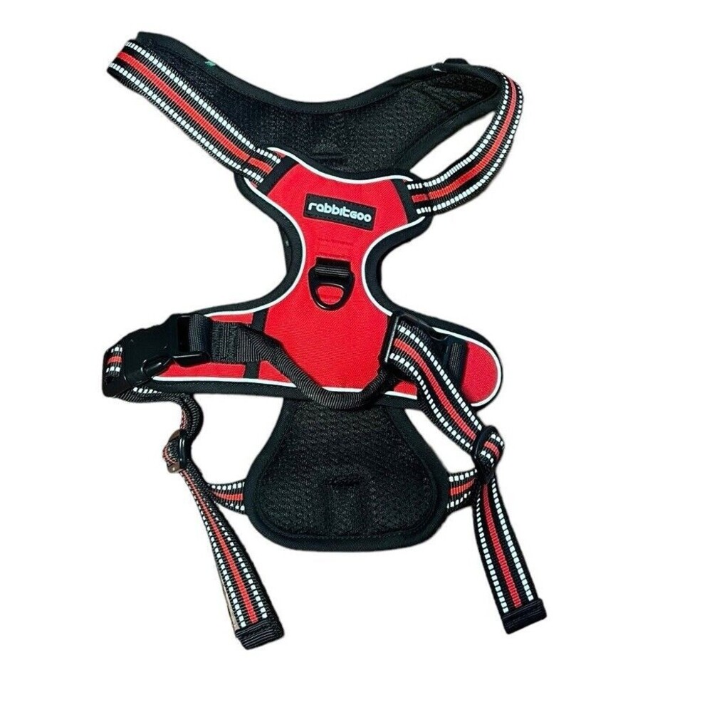 Rabbitgoo Training Dog Harness with Handle No Pull Large Red Black Reflective